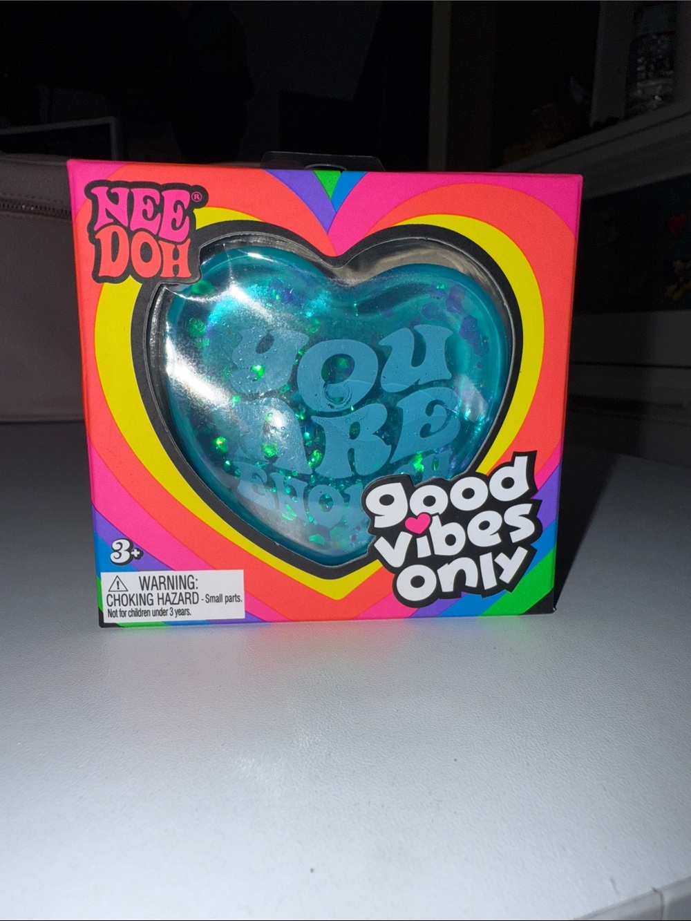 Good Vibes Only Heart Stress Toy - Teal Blue